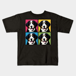 Pop Retro Bernese Mountain Dog Art - Cute Puppy Kids T-Shirt